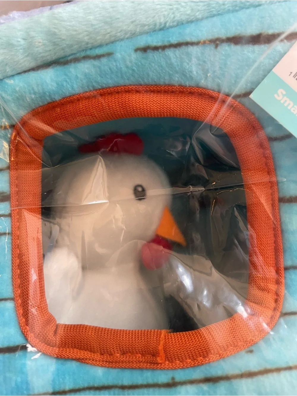 New Frisco Teal Plush Chicken Coop Hide & Seek Squeaky Dog Toy